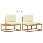 vidaXL Outdoor-Sofagarnitur mit Kissen 2 pcs Weiß und Creme Polyester