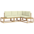 vidaXL Outdoor-Sofagarnitur 3 Stück Weiß und Creme Polyester