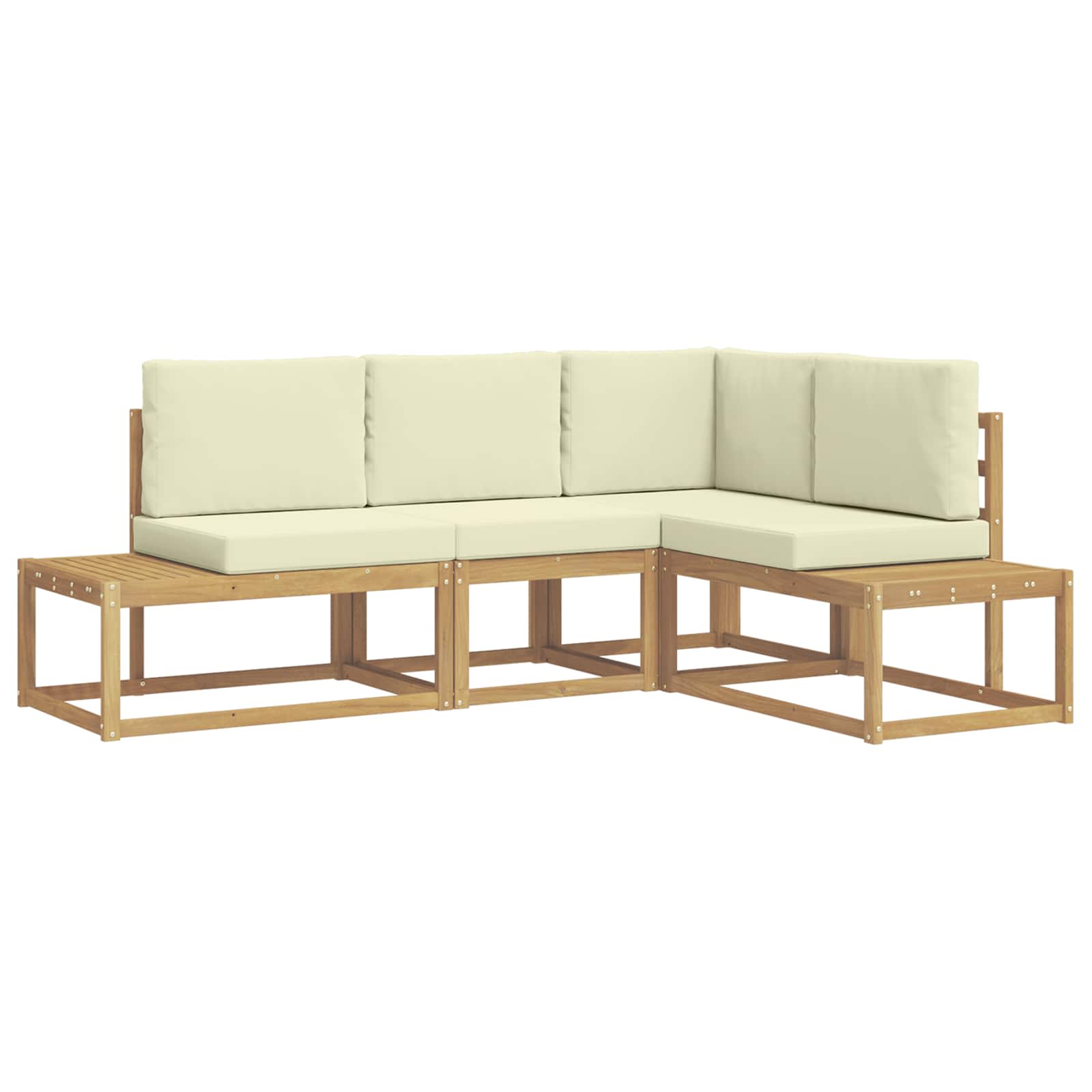 vidaXL Outdoor-Sofagarnitur 3 Stück Weiß und Creme Polyester