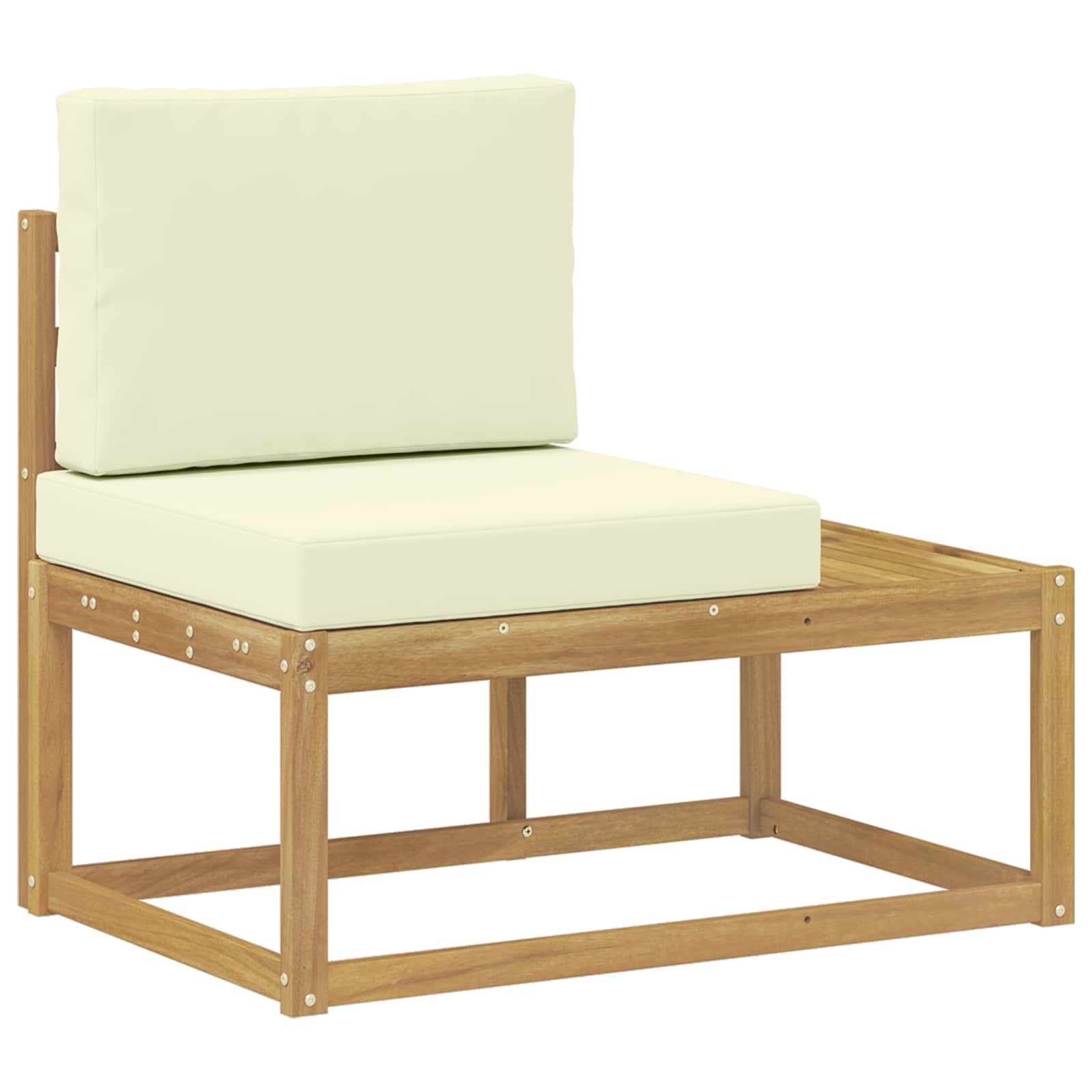 vidaXL Outdoor-Sofagarnitur 4 Stück Weiß und Creme Polyester