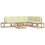 vidaXL Outdoor-Sofagarnitur 5 Stück Weiß und Creme Polyester