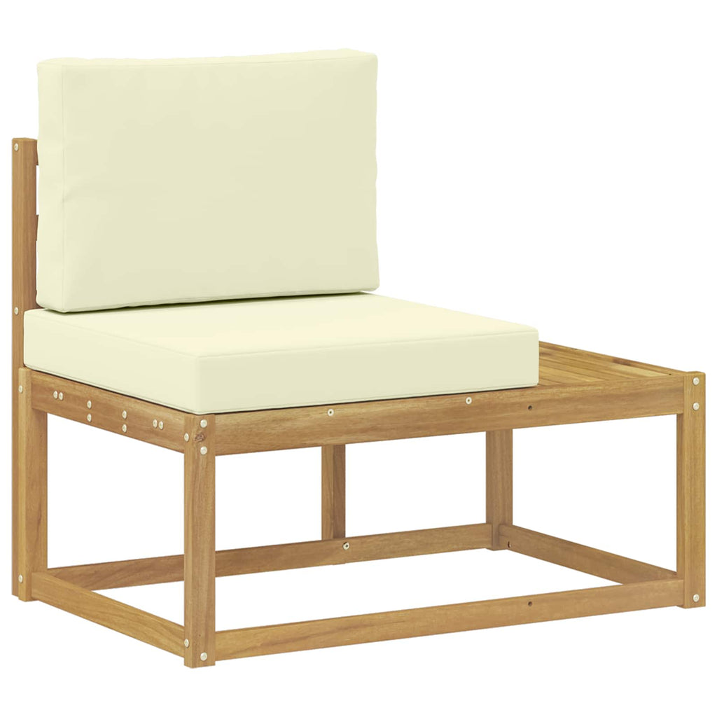 vidaXL Outdoor-Sofagarnitur 5 Stück Weiß und Creme Polyester