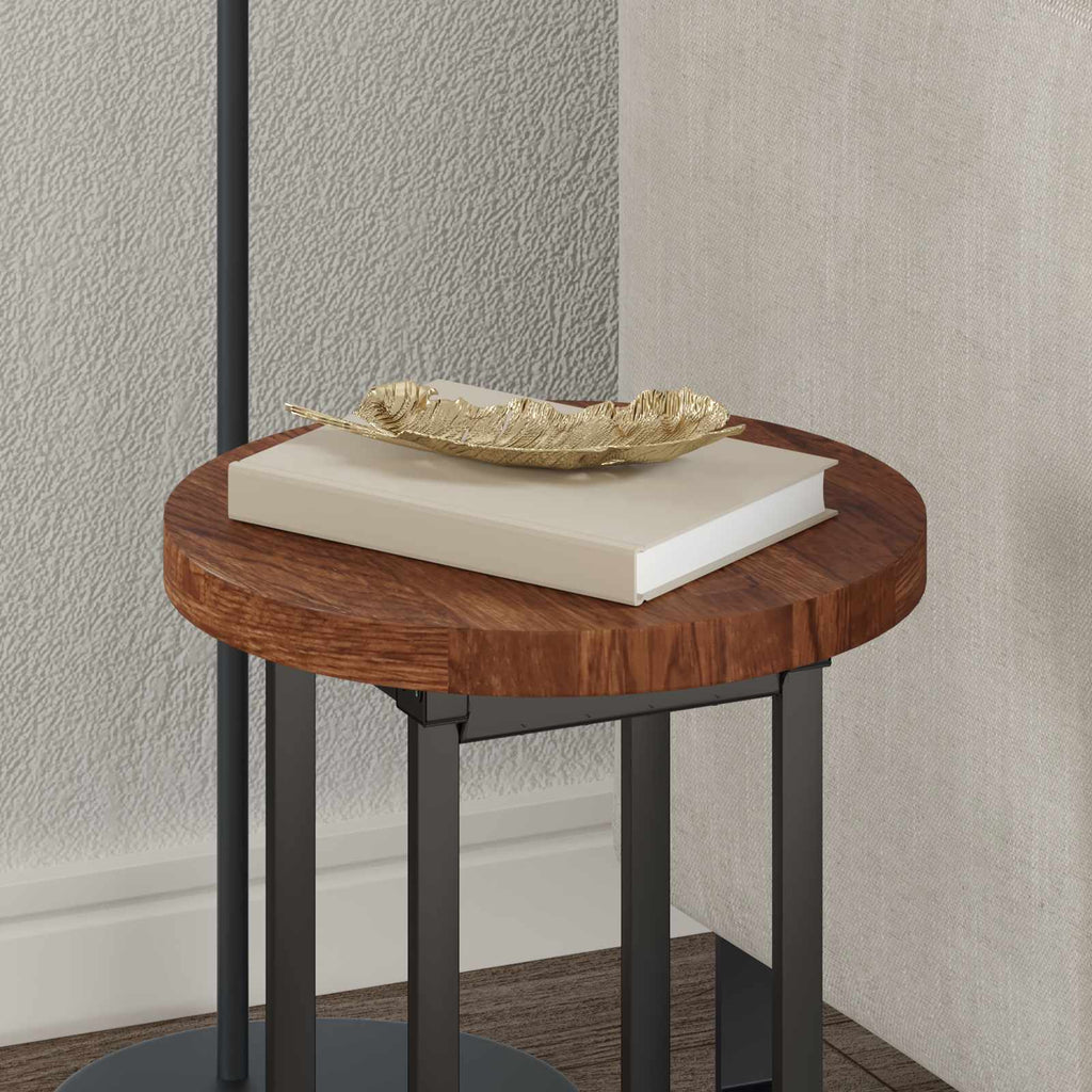 vidaXL Tischplatte Hellbraun Ø 30 x 2,5 cm Massivholz Eiche
