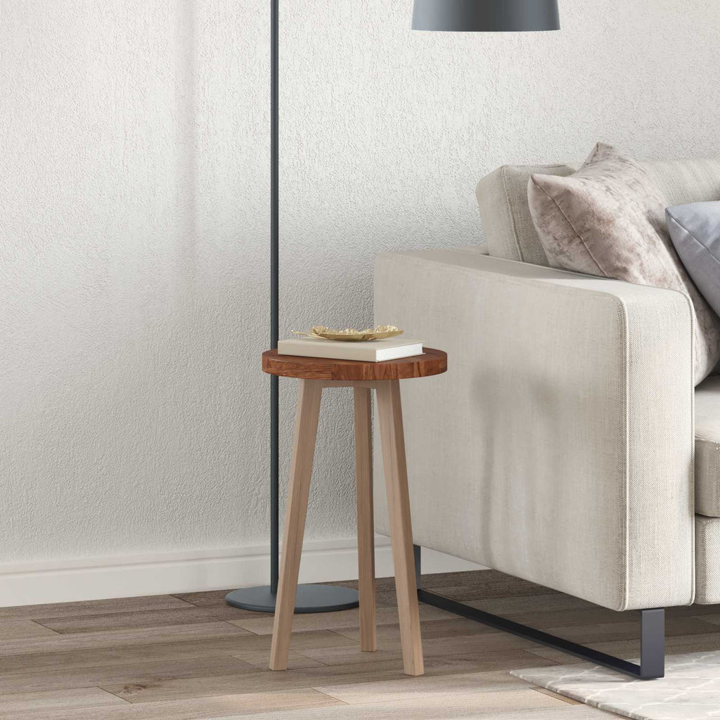 vidaXL Tischplatte Hellbraun Ø 30 x 2,5 cm Massivholz Eiche