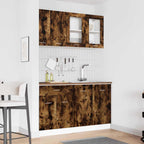 vidaXL Kücheneinheit Lyon 4 pcs Geräucherte Eiche Holzwerkstoff