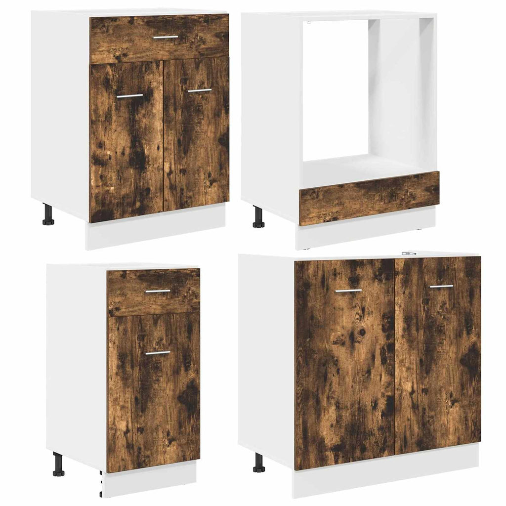 vidaXL Küchenschrank-Set mit Tür Lyon 8 pcs Räuchereiche Holzwerkstoff
