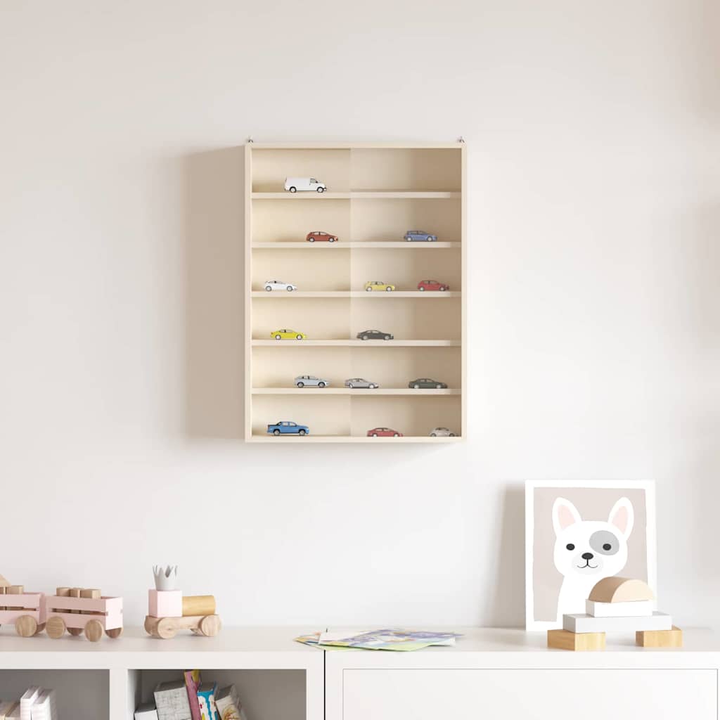 vidaXL Wanddisplay-Case mit Regal Beige 40 x 8,5 x 54 cm Sperrholz