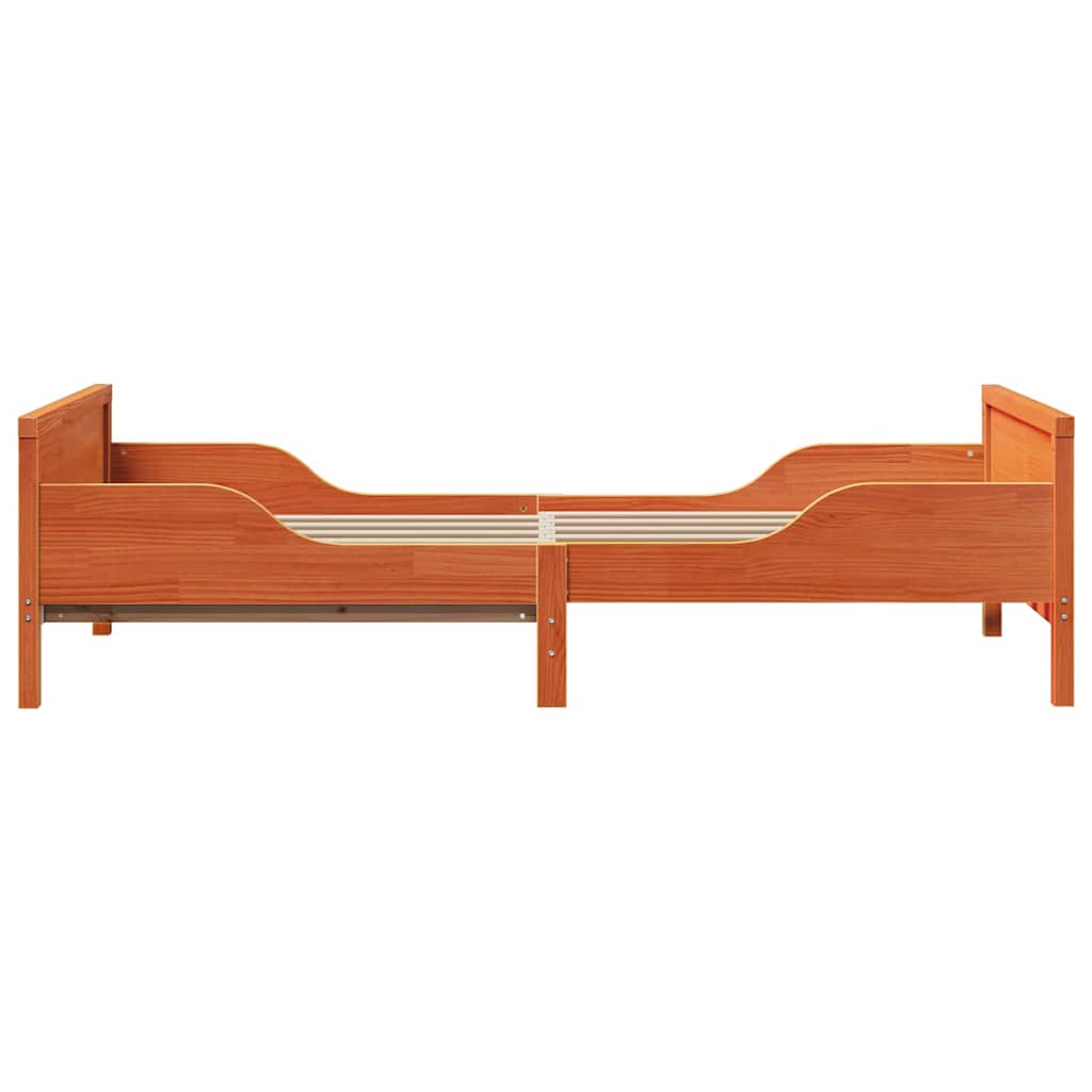 vidaXL Bettrahmen mit Kopfteil Wachsbraun 80 x 200 cm Holzwerkstoff