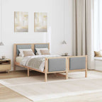 vidaXL Bettrahmen mit Kopfteil Hellgrau 120 x 200 cm Stoff