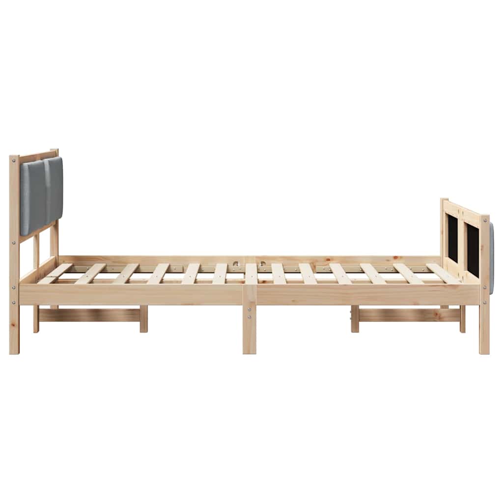 vidaXL Bettrahmen mit Kopfteil Hellgrau 120 x 200 cm Stoff