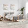 vidaXL Bettgestell Braun und hellgrau 120 x 200 cm Massivholz Kiefer