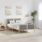 vidaXL Bettgestell Braun und hellgrau 120 x 200 cm Massivholz Kiefer