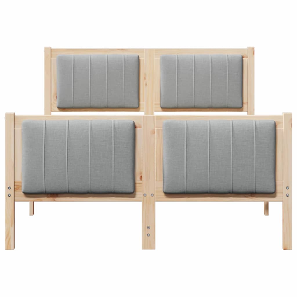 vidaXL Bettgestell Braun und hellgrau 120 x 200 cm Massivholz Kiefer