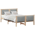 vidaXL Bettgestell Braun und hellgrau 120 x 200 cm Massivholz Kiefer