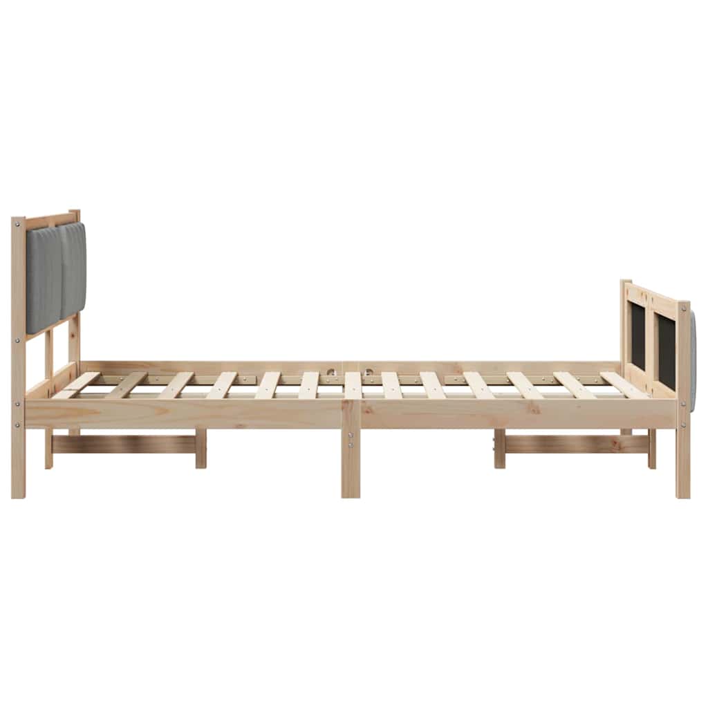 vidaXL Bettgestell Braun und hellgrau 120 x 200 cm Massivholz Kiefer