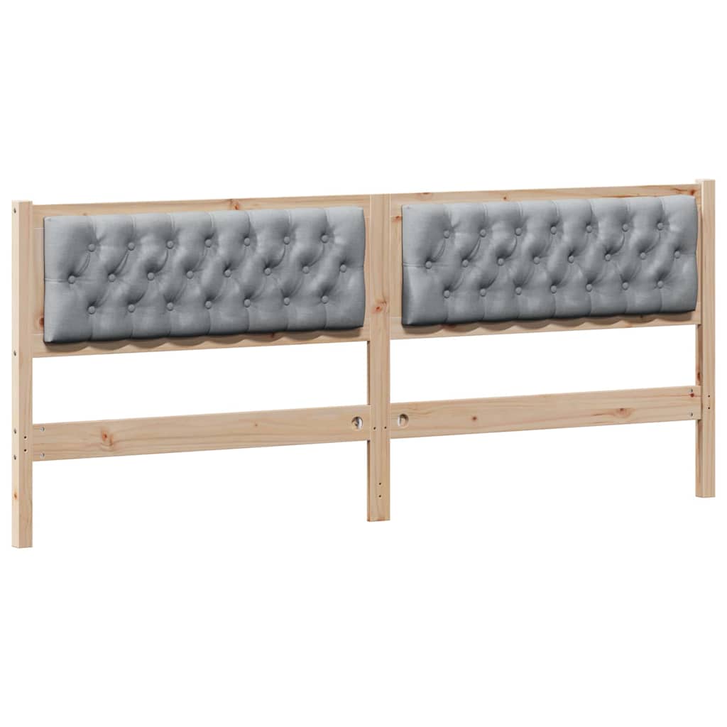 vidaXL Kopfteil Sonstiges Braun und hellgrau 200 cm Massivholz Kiefer
