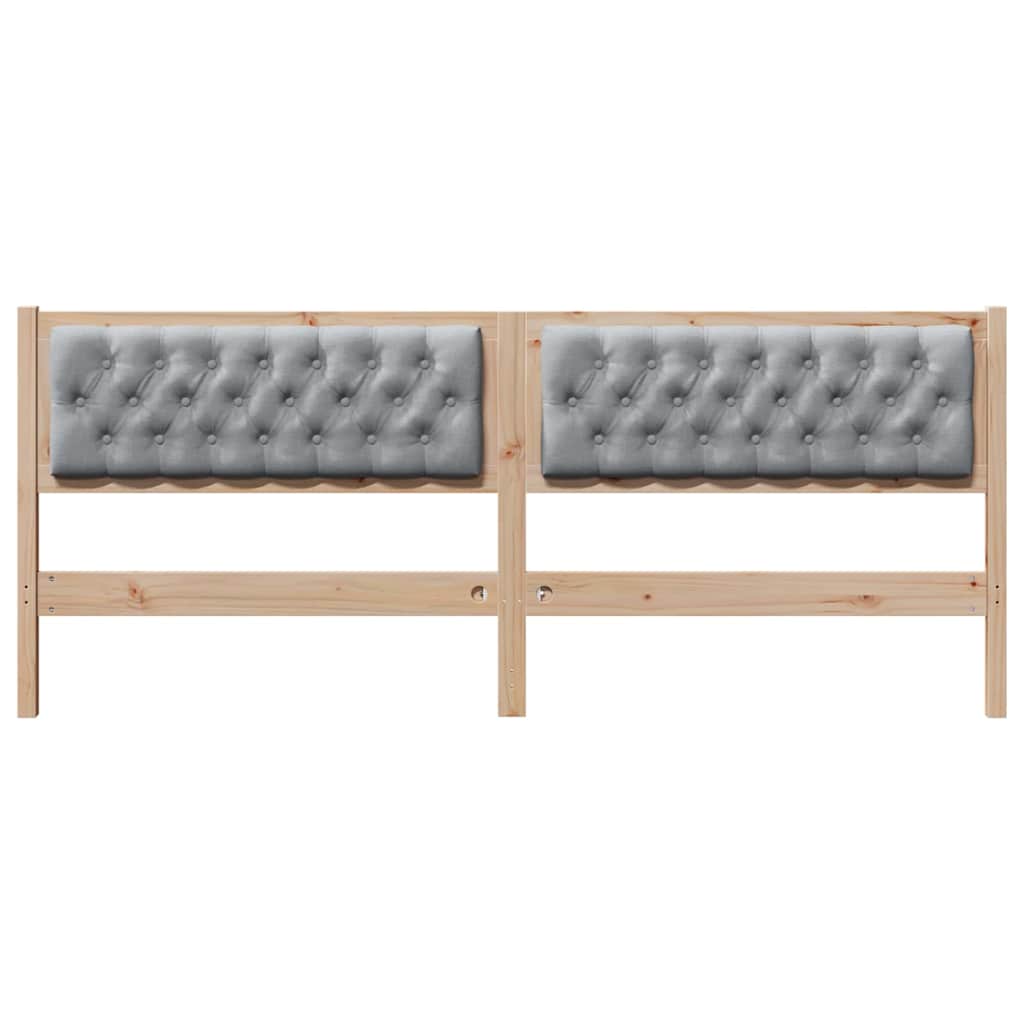 vidaXL Kopfteil Sonstiges Braun und hellgrau 200 cm Massivholz Kiefer