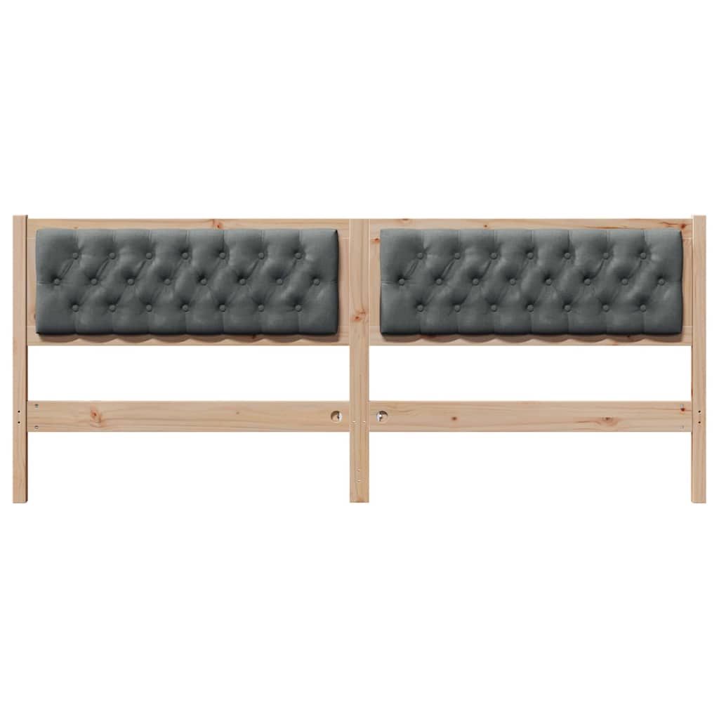 vidaXL Kopfteil Braun und Dunkelgrau 200 cm Massivholz Kiefer