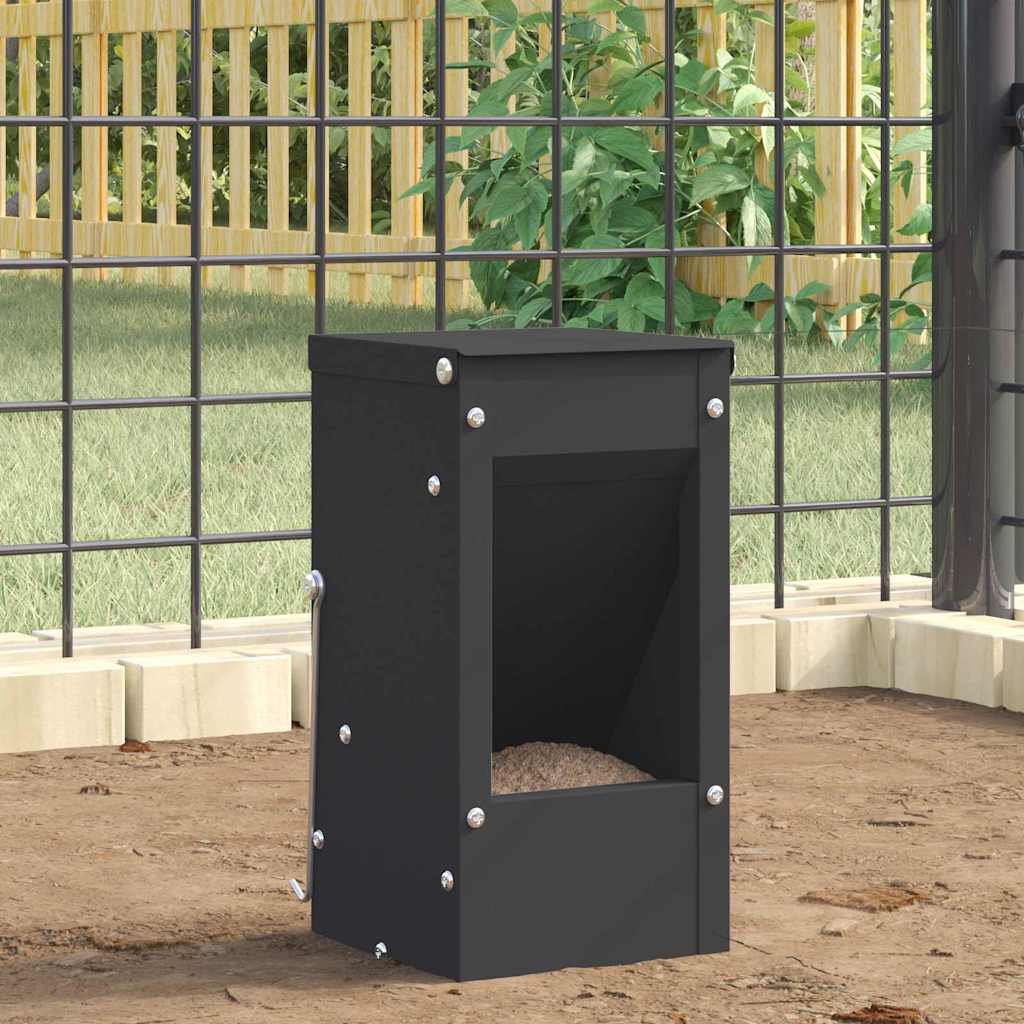 vidaXL Kaninchenfütterer Schwarz 12,5 x 12,5 x 25 cm