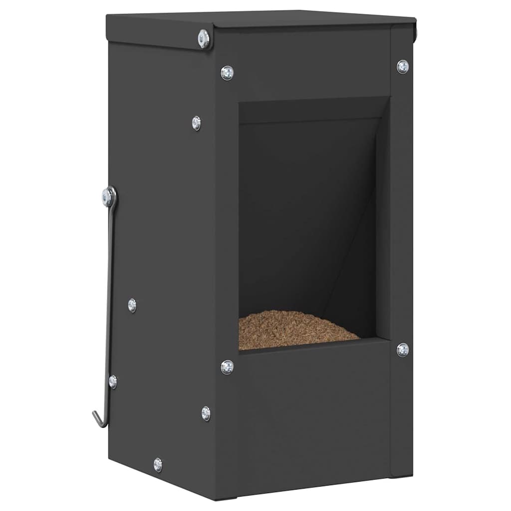 vidaXL Kaninchenfütterer Schwarz 12,5 x 12,5 x 25 cm