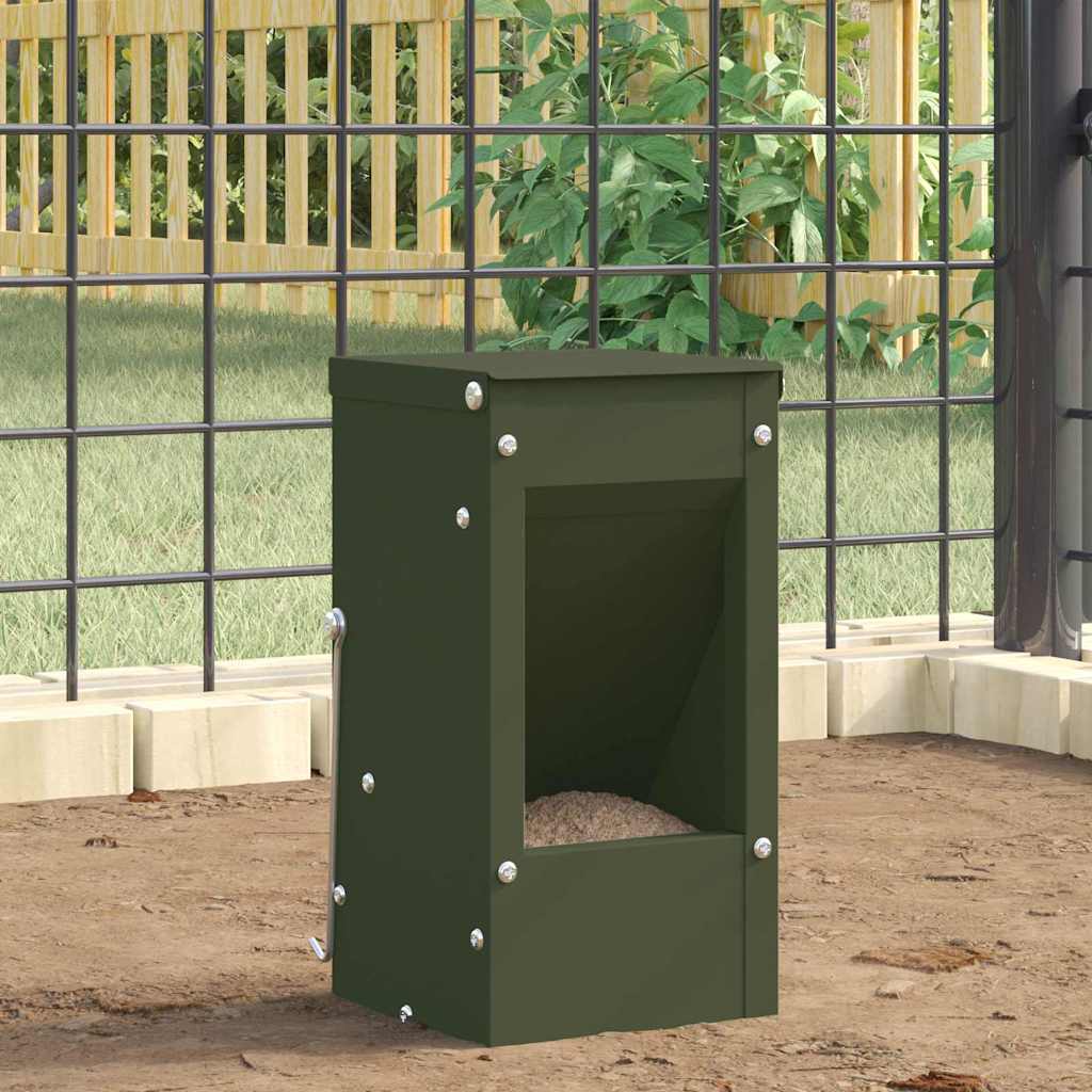 vidaXL Kaninchenfütterer Olive Grün 12,5 x 12,5 x 25 cm