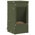 vidaXL Kaninchenfütterer Olive Grün 12,5 x 12,5 x 25 cm