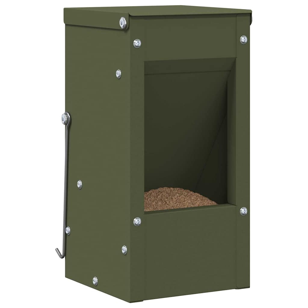vidaXL Kaninchenfütterer Olive Grün 12,5 x 12,5 x 25 cm