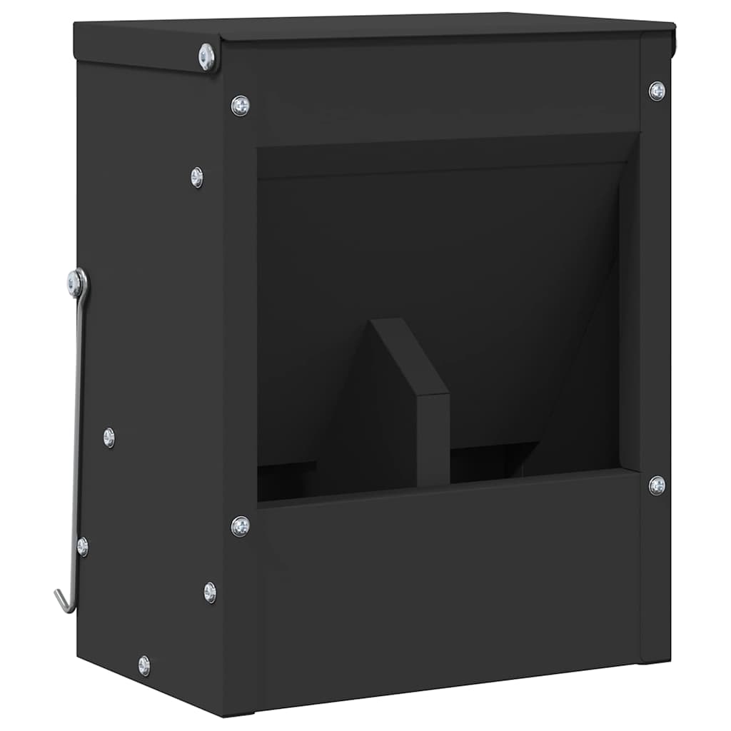 vidaXL Kaninchenfütterer Schwarz 20 x 12,5 x 25 cm Kaltgewalzter Stahl