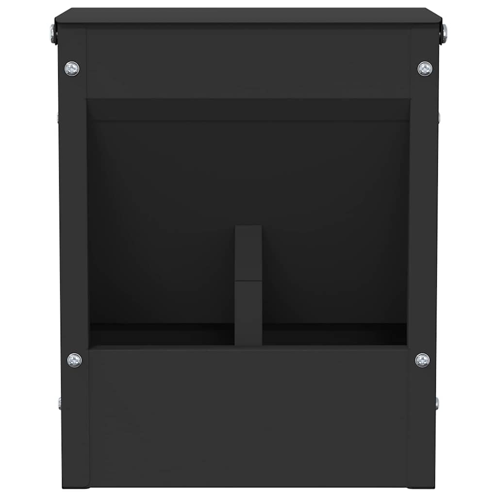 vidaXL Kaninchenfütterer Schwarz 20 x 12,5 x 25 cm Kaltgewalzter Stahl