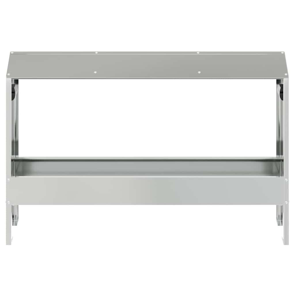 vidaXL Hühnerfütterungsrinne Silber 81 x 32 x 53,5 cm Verzinkter Stahl