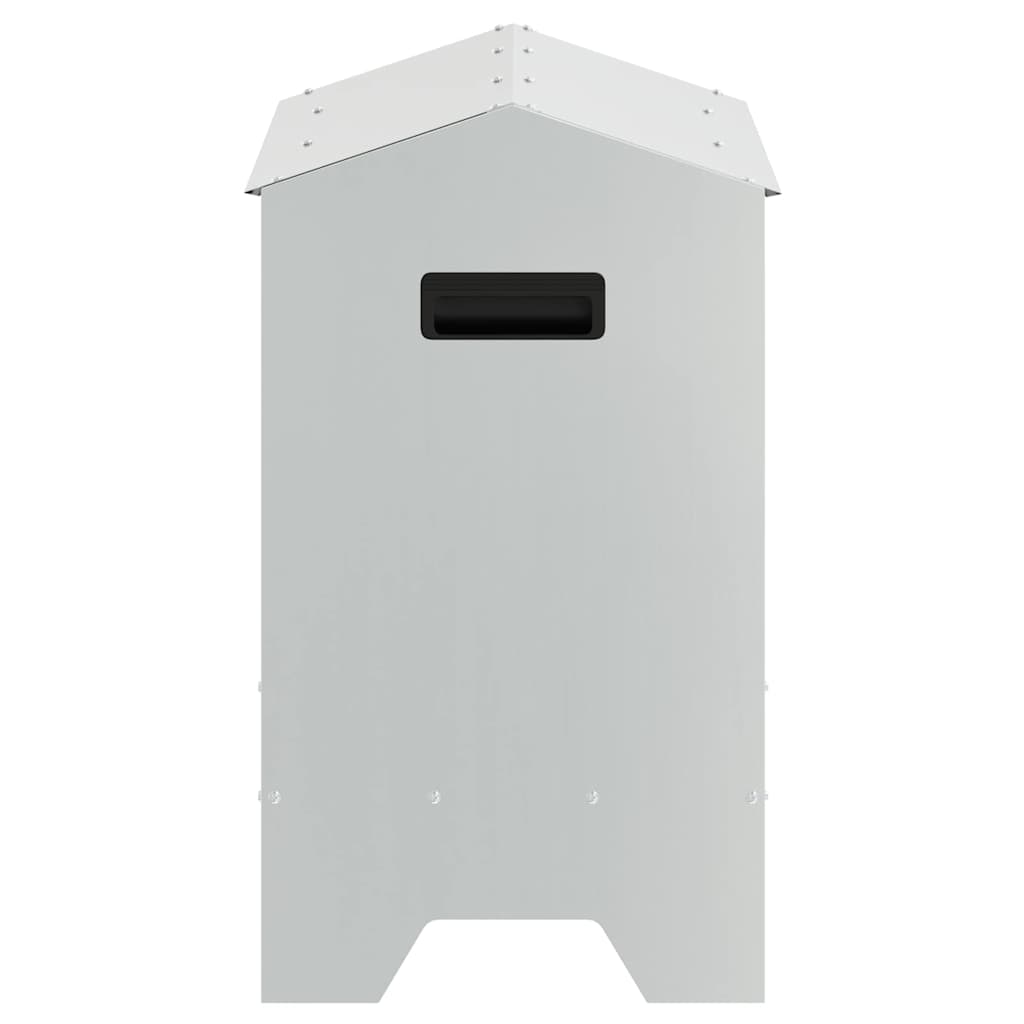 vidaXL Hühnerfütterungsrinne Silber 81 x 32 x 53,5 cm Verzinkter Stahl