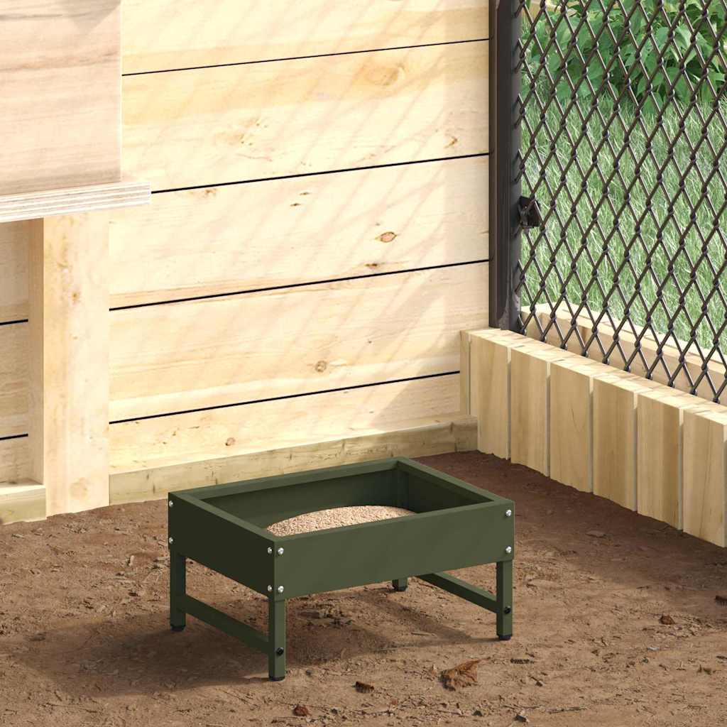 vidaXL Vogel-Feeder Olive Grün 34 x 26 x 16 cm Kaltgewalzter Stahl