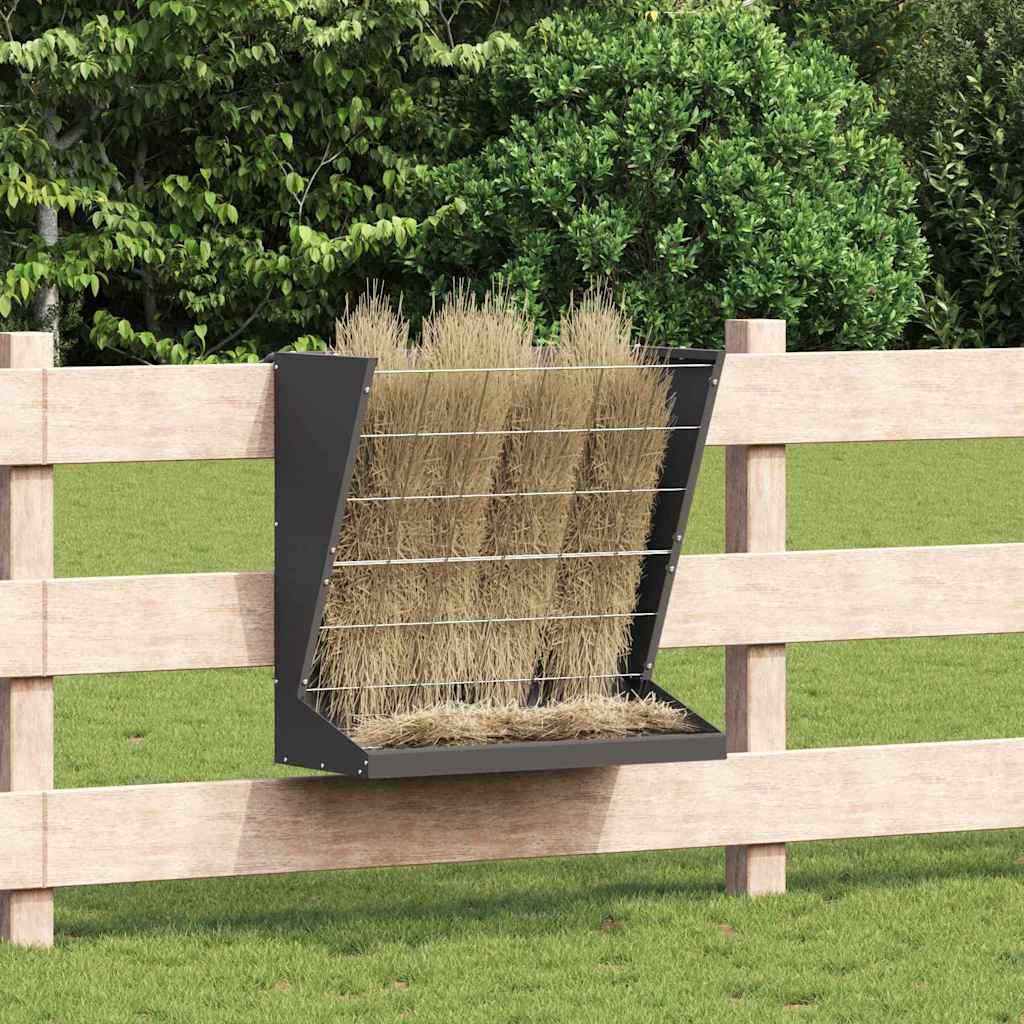 vidaXL Heu Futterspender Schwarz 71 x 33 x 70 cm Kaltgewalzter Stahl