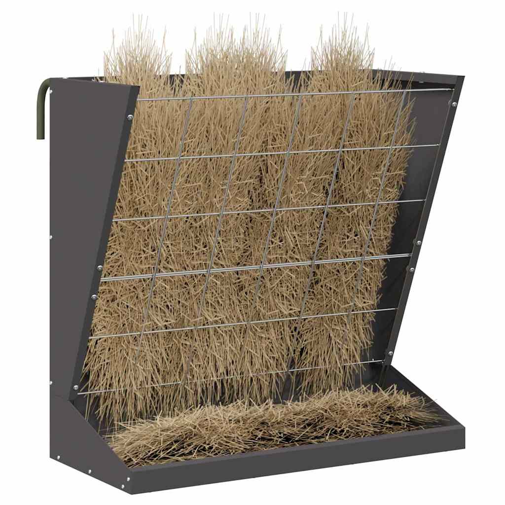 vidaXL Heu Futterspender Schwarz 71 x 33 x 70 cm Kaltgewalzter Stahl