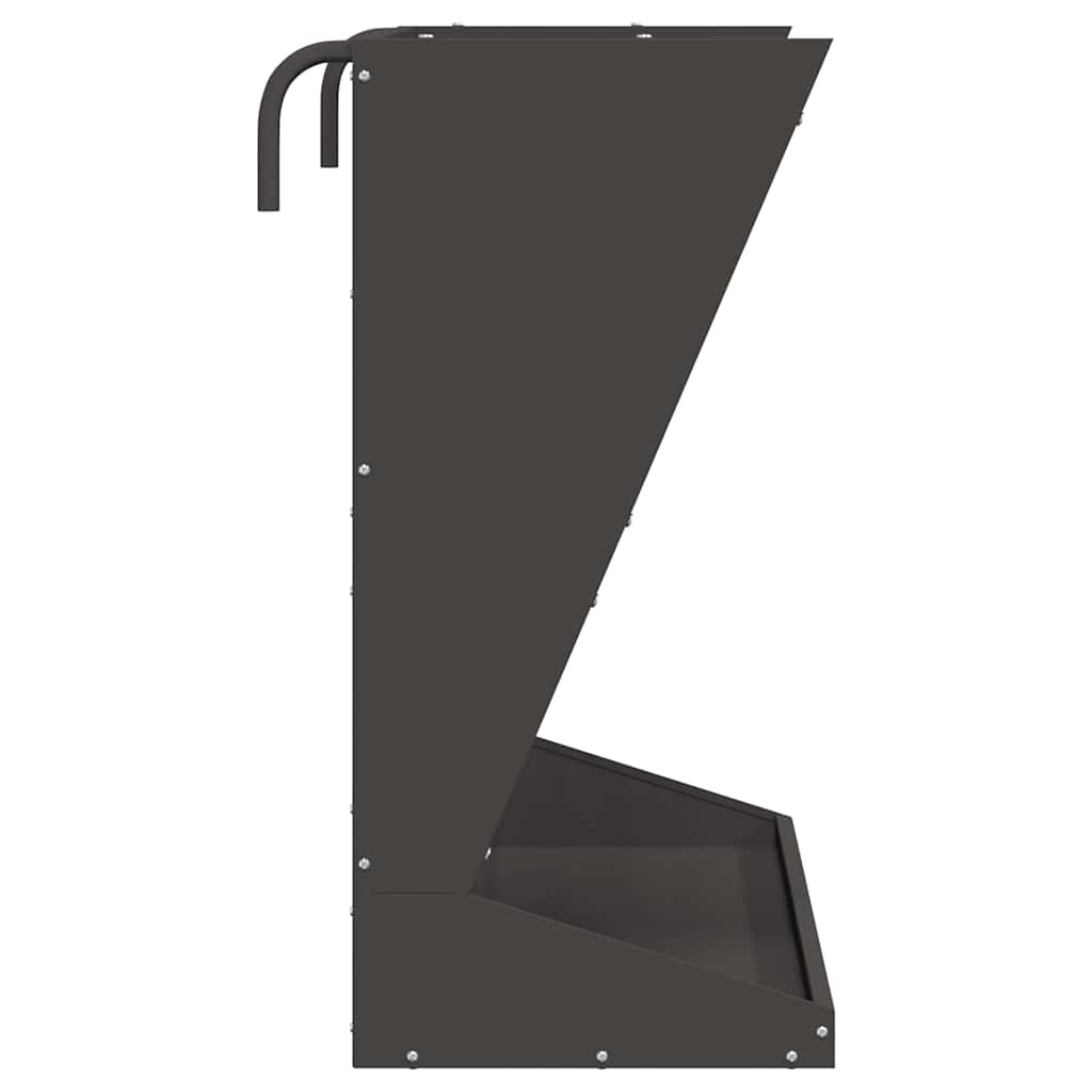 vidaXL Heu Futterspender Schwarz 71 x 33 x 70 cm Kaltgewalzter Stahl