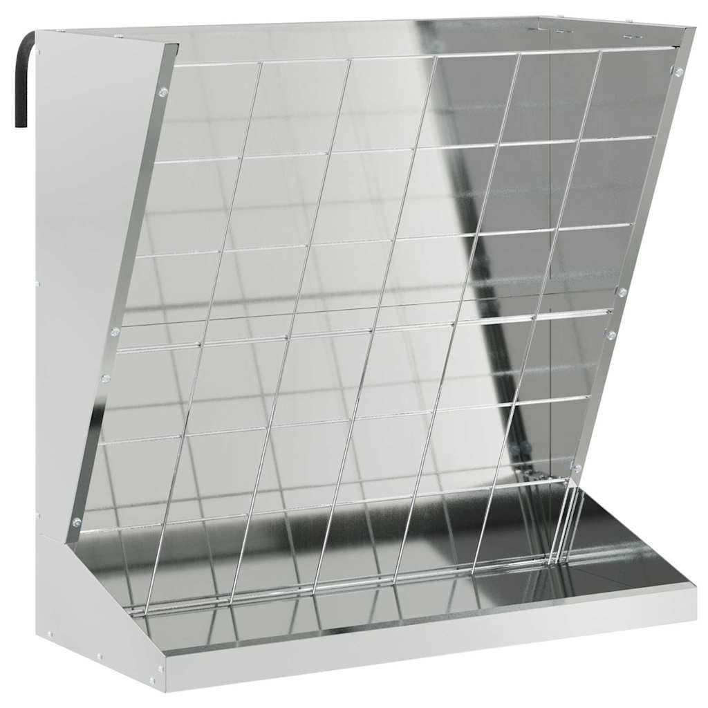 vidaXL Heu Futterspender Silber 71 x 33 x 70 cm Verzinkter Stahl
