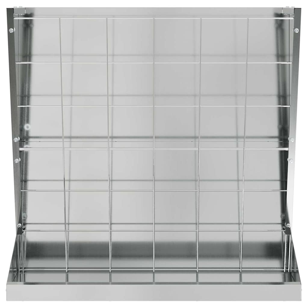 vidaXL Heu Futterspender Silber 71 x 33 x 70 cm Verzinkter Stahl