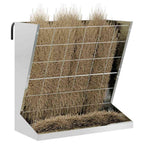 vidaXL Heu Futterspender Silber 71 x 33 x 70 cm Verzinkter Stahl