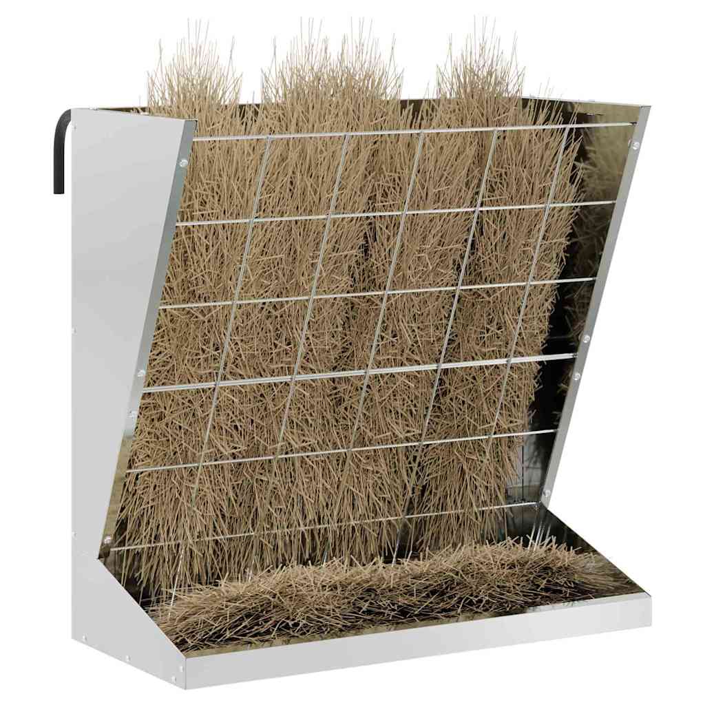 vidaXL Heu Futterspender Silber 71 x 33 x 70 cm Verzinkter Stahl