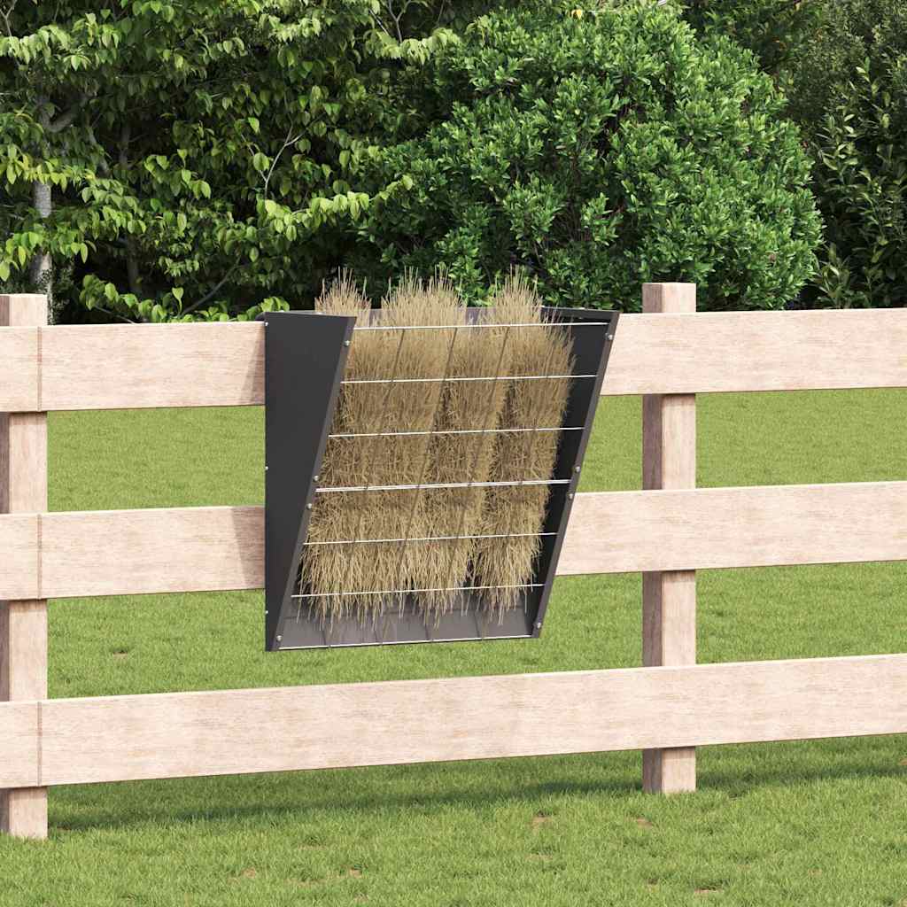 vidaXL Hängender Heufutterspender Schwarz 61 x 33 x 66 cm