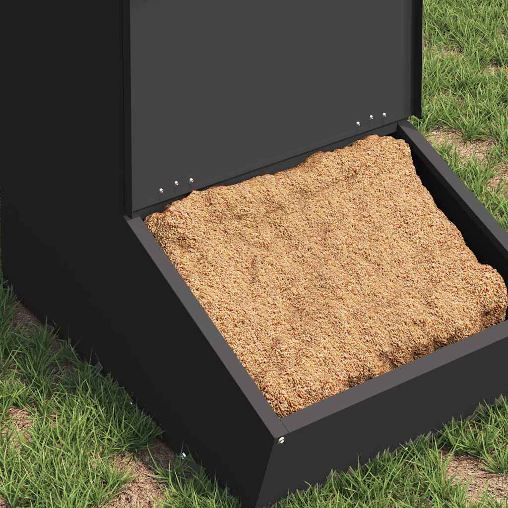 vidaXL Schweinfutterspender Schwarz 55 x 38 x 76 cm