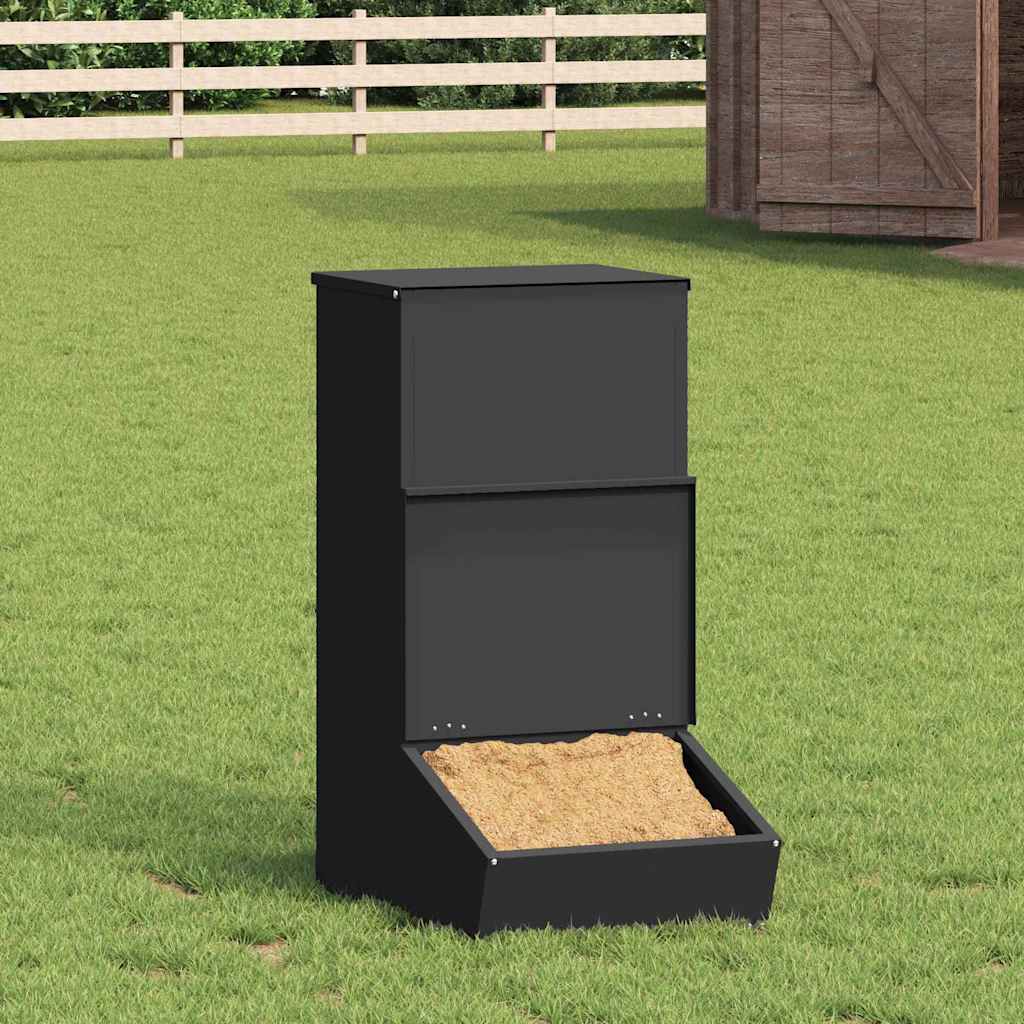 vidaXL Schweinfutterspender Schwarz 55 x 38 x 76 cm