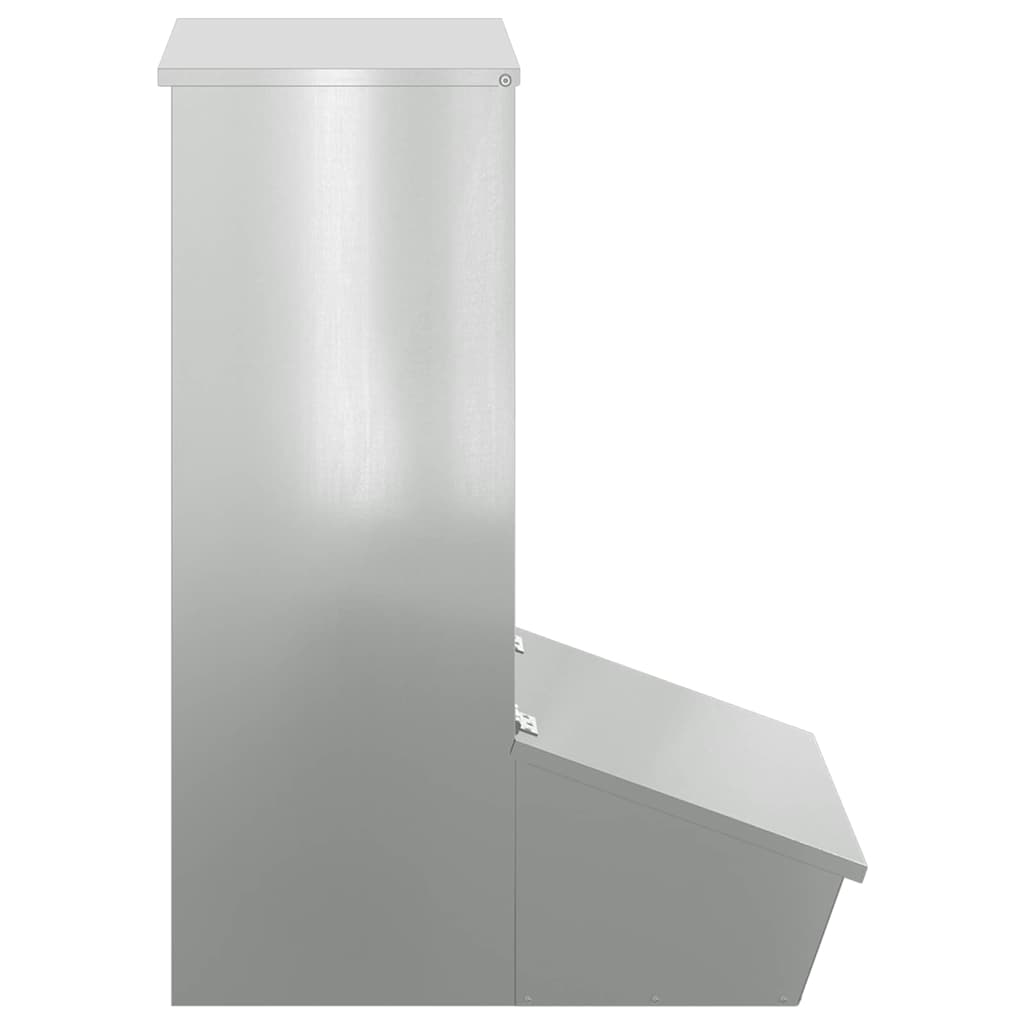 vidaXL Schweinfutterspender Silber 55 x 38 x 76 cm Verzinkter Stahl
