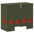 vidaXL Hühnerfütterer Olive Grün 60,5 x 29 x 51 cm Kaltgewalzter Stahl