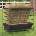 vidaXL Viehfutterspender Schwarz 100 x 60 x 90 cm Kaltgewalzter Stahl