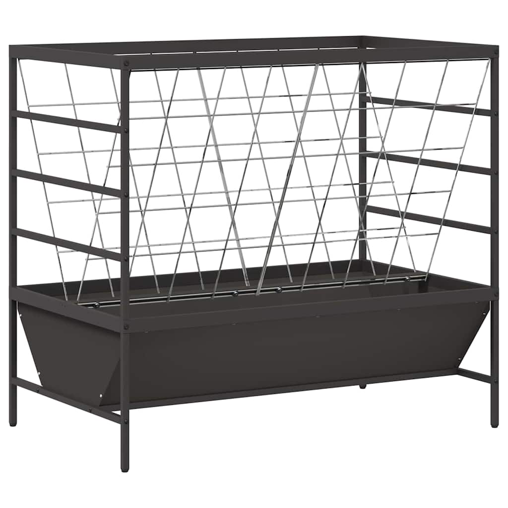 vidaXL Viehfutterspender Schwarz 100 x 60 x 90 cm Kaltgewalzter Stahl