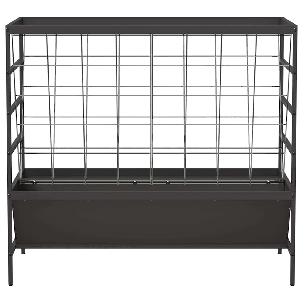 vidaXL Viehfutterspender Schwarz 100 x 60 x 90 cm Kaltgewalzter Stahl