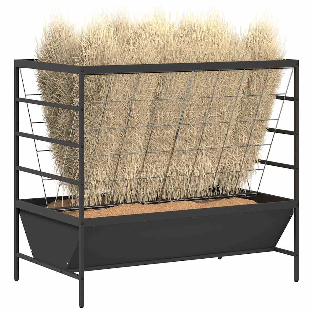 vidaXL Viehfutterspender Schwarz 100 x 60 x 90 cm Kaltgewalzter Stahl