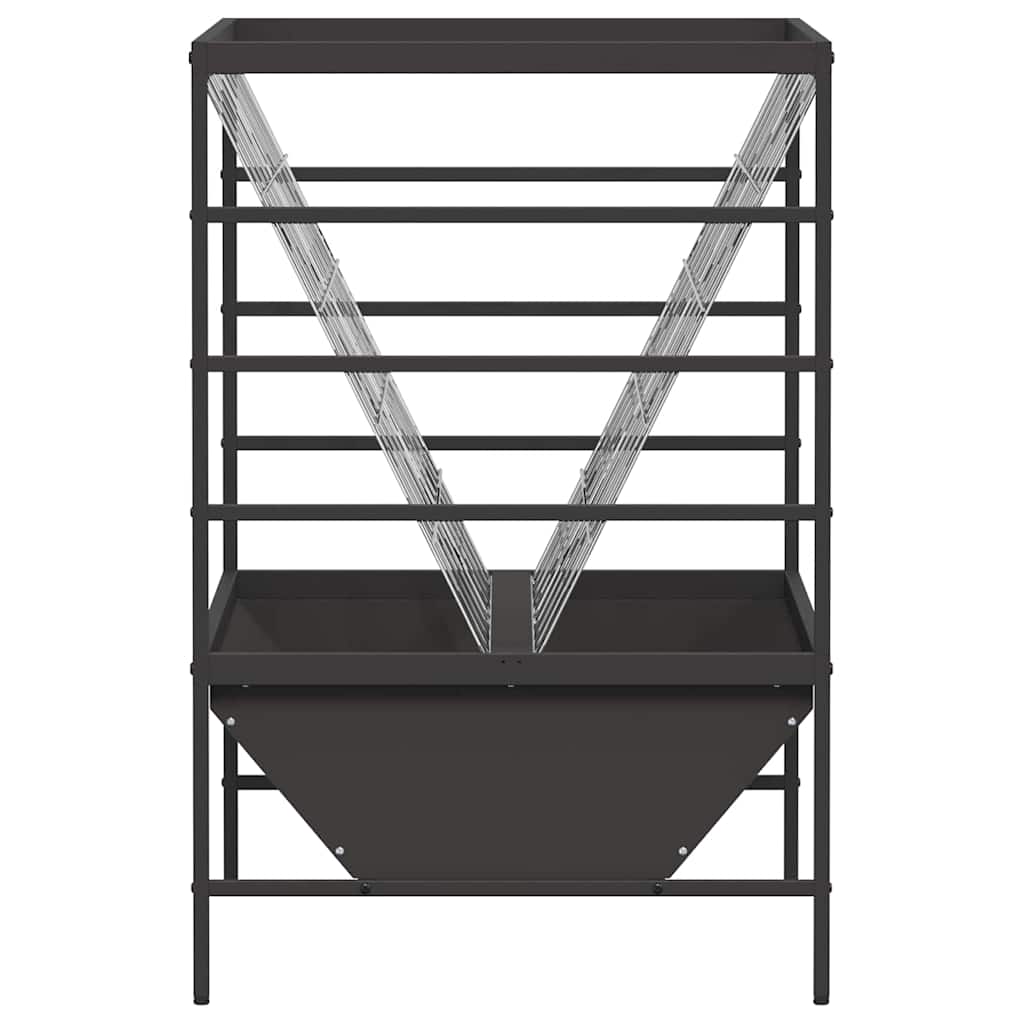 vidaXL Viehfutterspender Schwarz 100 x 60 x 90 cm Kaltgewalzter Stahl
