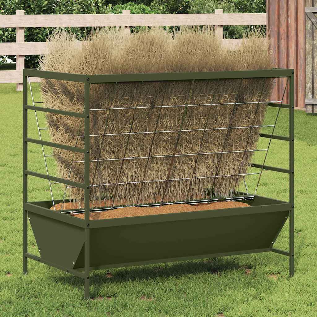 vidaXL Viehfutterspender Olive Grün 100 x 60 x 90 cm